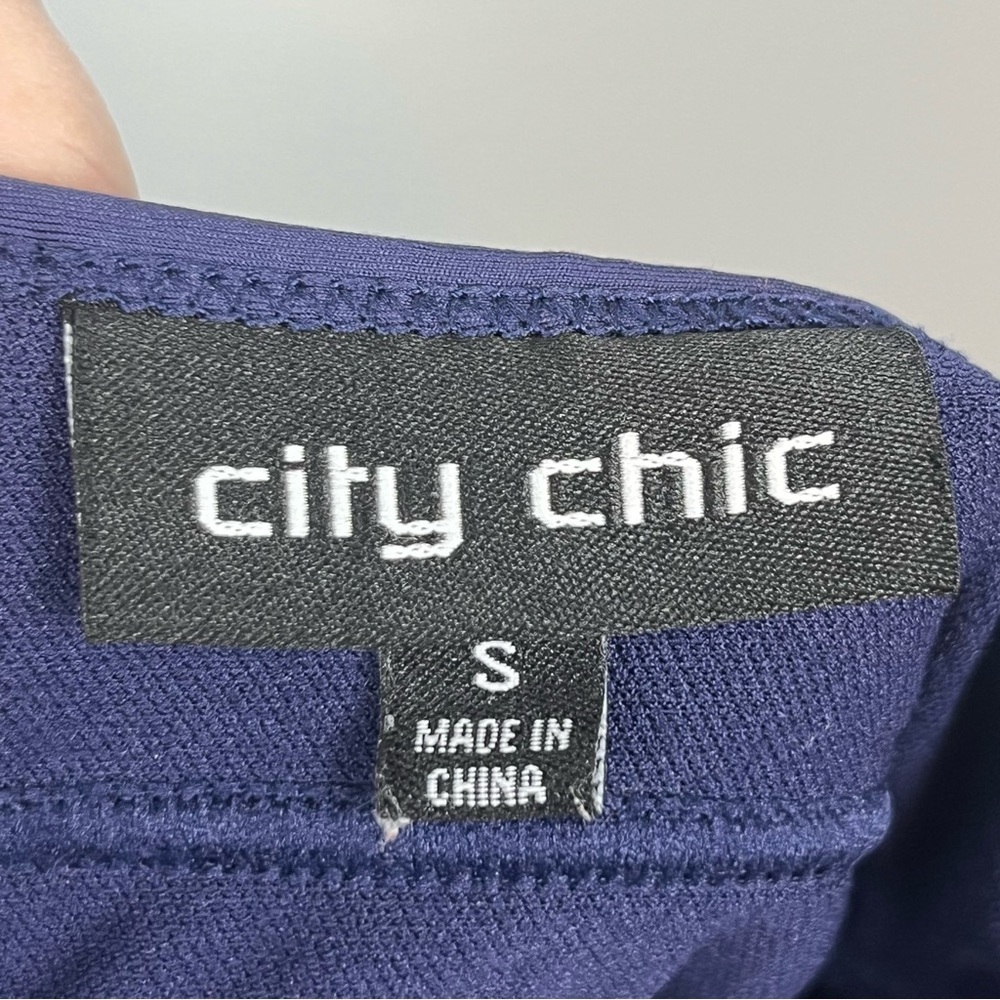 City Chic Navy One-Piece Swimsuit with Red, White & Teal Floral Print - Picture 10 of 12